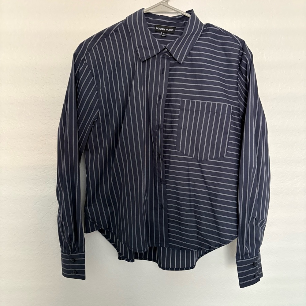 Women’s Navy Striped Shirt
